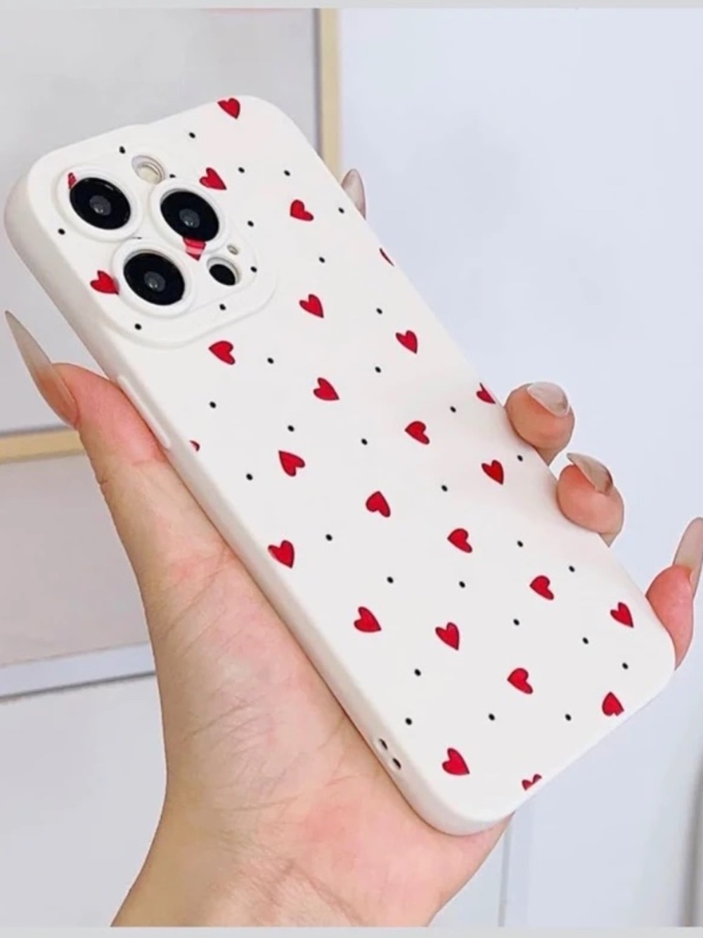 iPhone 16 Pro Max | Heart Print Silicone Case